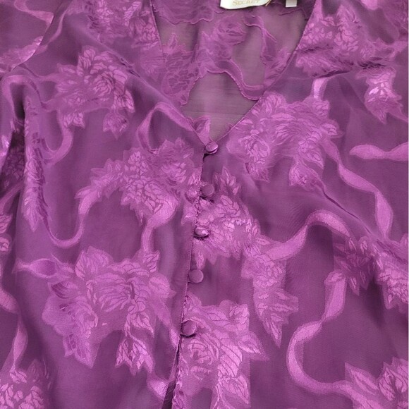 Victoria's Secret Vintage Purple Floral Women's Top Size Small - Picture 3 of 4